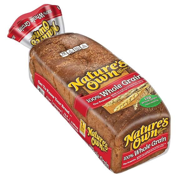 Bread 100% Whole Grain Sliced Sandwich, 20 oz Loaf (Pack of 2)