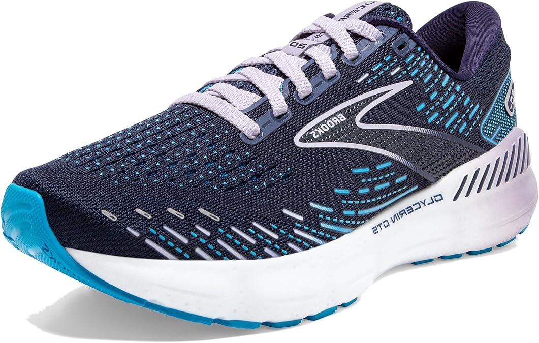 Brooks Women's Glycerin GTS 20 Supportive Running Shoe - Peacoat/Ocean/Pastel Lilac - 10 Medium