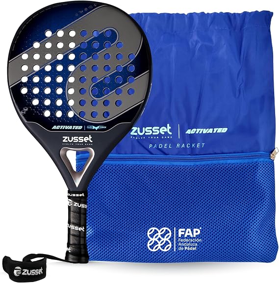 Padel Racket Activated 2025 | Round Shape Pala Padel | 365gr Medium Balance for Beginner and Intermediate Player | Fiberglass Face for Comfort & Solid Control