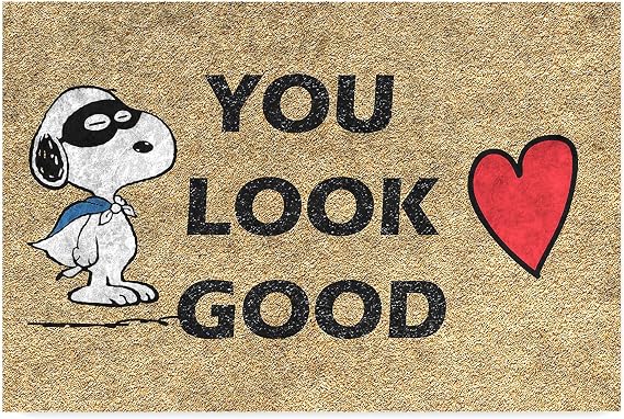 Monnhein Tasarımlı Dekoratif Kapı önü Paspas, Dış Mekan/Ev İçi/Banyo/Mutfak/Yatak Odası/Giriş Paspasları (You Look Good, 45X70)