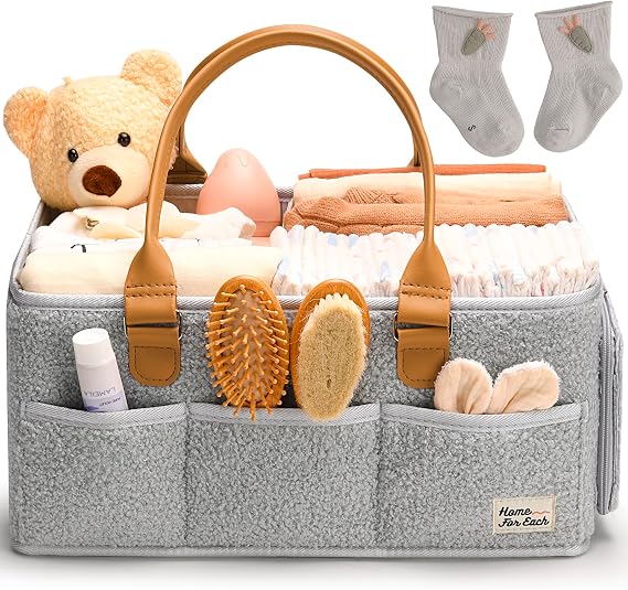Baby Diaper Caddy Organizer with Handle, Diaper Bag Tote, Baby Organizers and Storage Diaper Organizer for Nursery Decor and Nursery Organization, Baby Basket, Diaper Bag organizer, Car Diaper Caddy