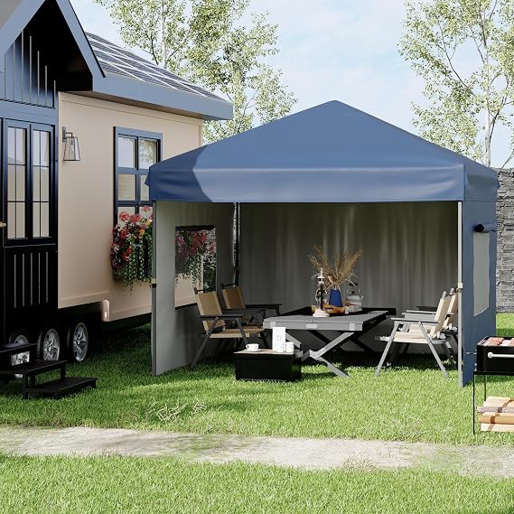 10 x 10 Heavy Duty Pop Up Canopy Tent, Pop-Up Canopy Tent Commercial Instant Canopies, Outdoor ShadeCanopy with 3 Sidewalls