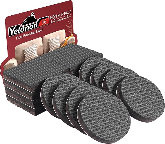 Non Slip Furniture Pads - Furniture Grippers 16 pcs 2, Non Skid for Furniture Legs, Self Adhesive Rubber Feet Furniture Feet, Anti Skid Furniture Hardwood Floors Protectors for Keep Couch Stoppers