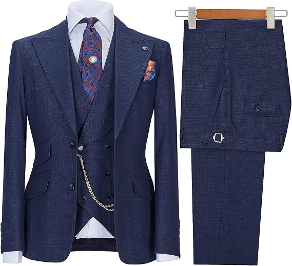 Retro Linen Men Suit 3 Pieces Light Weight Linen & Lycra Stretch Slim Fit Suit