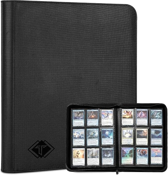 Black 9 Pocket Card Binder and 800 Soft Card Sleeves