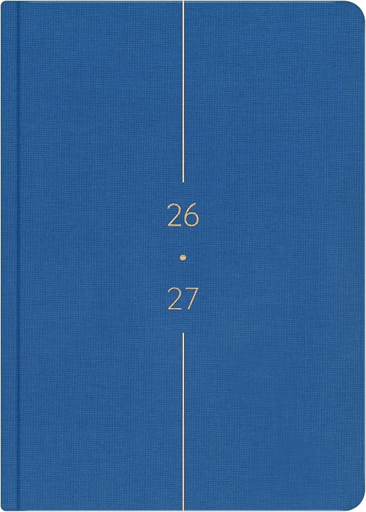 Matt Notebook 2026-2027 A5 Keten Akademik Ajanda 15x21 cm - 17 Aylık Mavi