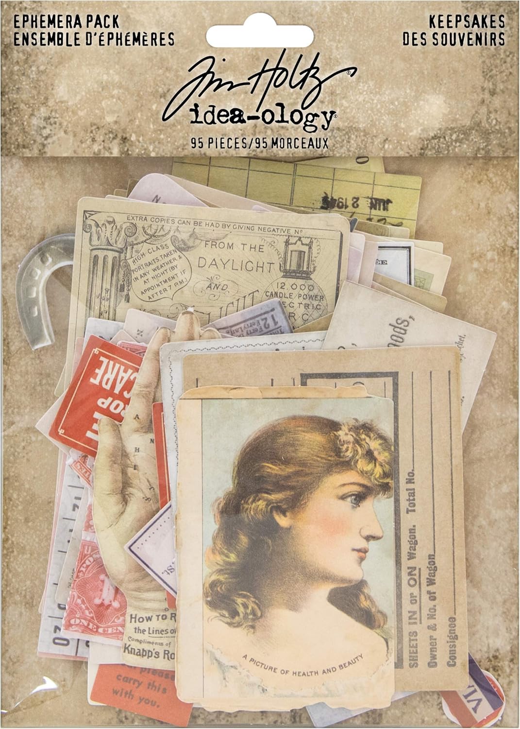 Tim Holtz, Advantus Ephemera Pack Keepsakes Printed Memorabilia, multicolor, Original Version