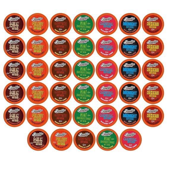 Brooklyn Beans Hot Chocolate Variety Pack Pods, Compatible with 2.0 K-Cup Brewers, 40 Count