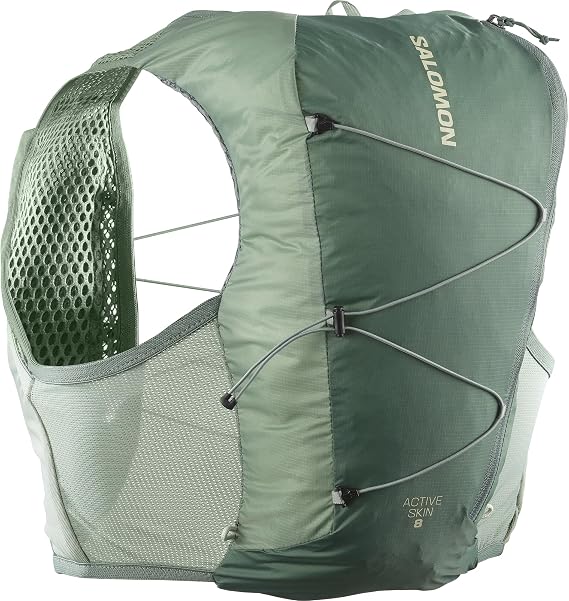 Salomon Active Skin 8 No Flasks Unisex Hydration Vest Trail Running Hiking MTB Compatible with Soft Water Bottles (Not Included) Easy Hydration Precise Fit