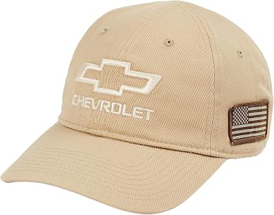 Chevy Bowtie Tactical Hat with USA Flag Patch - Black Cap with Buckle Closure for Chevrolet