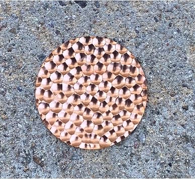 2.5" Hammered Copper Circle Blank Disc 5 Pack