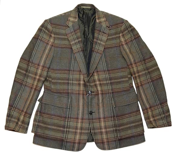 Ralph Lauren Polo Purple Label Mens Cashmere Blazer Plaid Italy
