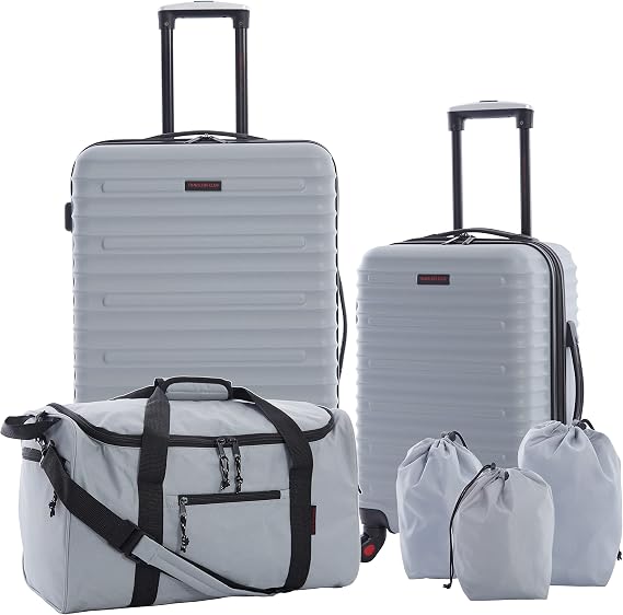 Travelers Club 6 Piece Orion Luggage and Travel Accessories Set, Grey