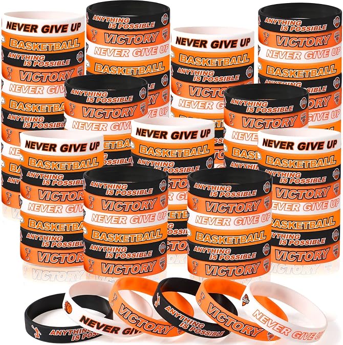 Aoriher 36/100/200 Pieces Basketball Bracelet Gifts Bulk Party
