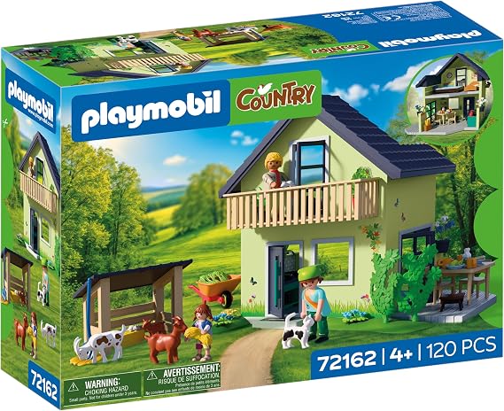 Playmobil | Country | Farmhouse | Residential Farmhouse with Balcony, Kitchen, Beds, Animals & Extensive Accessories | for Children Aged 4+ | 72162