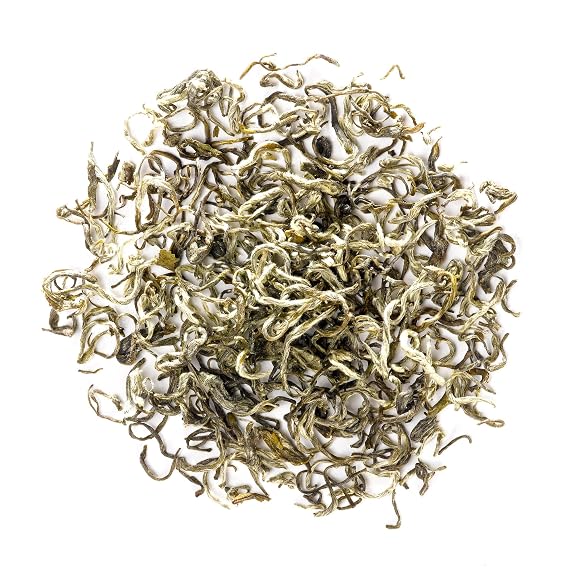 Bi Luo Chun Green Tea Chinese Spring Picked Curled Leaf - Fresh Aroma | Delicate spring picked green tea leaves tightly curled offering fresh grassy cup with subtle fruity sweetness and soft aroma