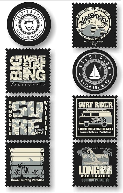 8 Silkscreen-Printed Basic Patches for Ironing -Ref. 564-8