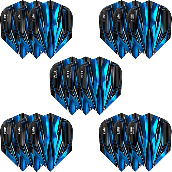 Harrows Fire Dart Flights | 5 x Sets Darts Flights (15 Flights Total) I 100 Micron Dart Flights I Premium Extra Strong Made in UK I Professional Darts Accessories I Blue Dart Flights