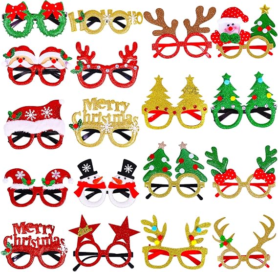 Max Fun 18Pcs Christmas Glasses Accessories Party Favors for Kids
