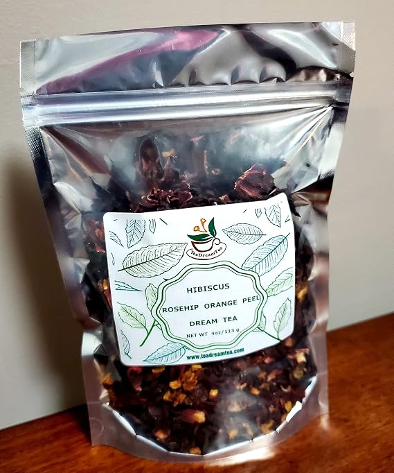 Rosehip Hibiscus Orange Peel | Caffeine-Free | Vitamins Rich | 8oz Bulk Bag - 100 Cups | Herbal Tea | Wellness Tea | Loose Tea | TeaDreamTea (8 Ounce)