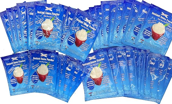 Science Gone Fun 40 Packs of Instant Snow Powder - Makes About 160 Cups of Fluff Artificial Snow, for Christmas Village Displays, Holiday, Decoration Winter Crafts, and Great Stocking Stuffers