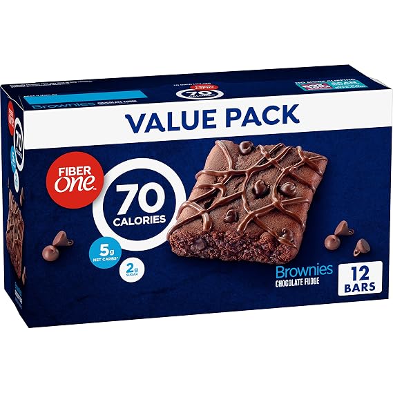 Fiber One 70 Calorie Chocolate Fudge Brownies, Value Pack, 12 Bars, 10.6 oz