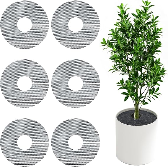 6 Pack Plant Pot Grids - 11.8 Inch Cuttable Soil Cover Protector from Cats, Animals Digging Stopper, Indoor Plant Pot Soil Guard for Outdoor Garden Balcony