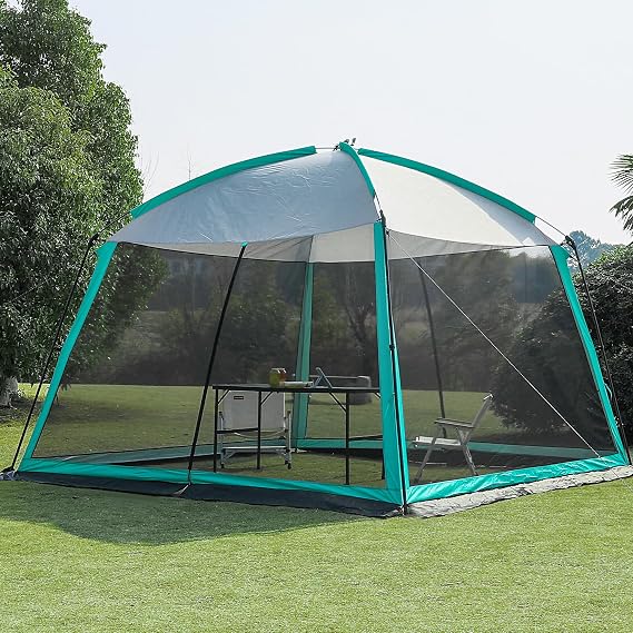 GREGIN Screen House Room 11 x 11 ft Mesh Net Tent Portable Canopy Gazebo