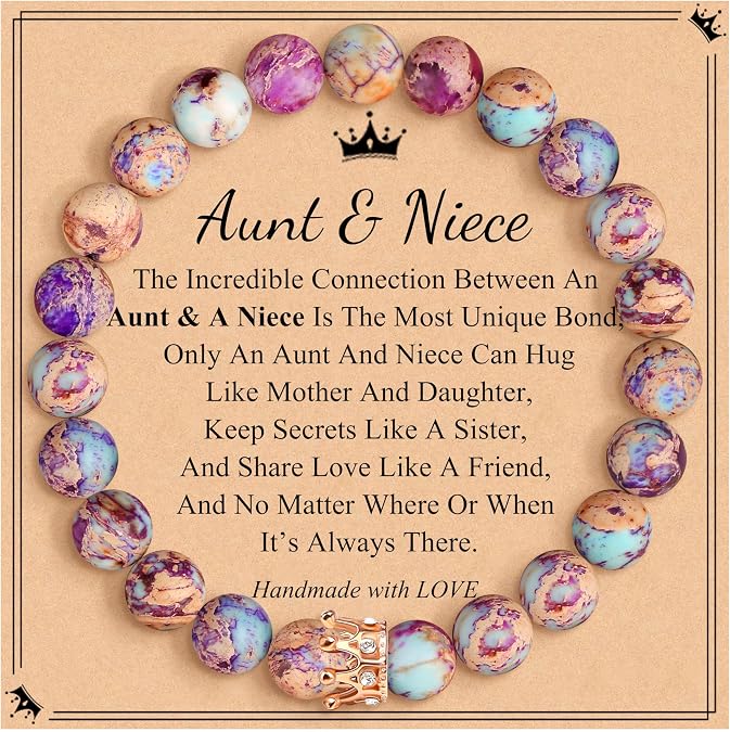 JoycuFF Woman Birthday Gifts Idea Friendship Gifts For Women Best Friends Besties Aunt Female Mom Daughter Granddaughter Gf Anniversary Christmas Graduation Healing Stone Crown Gifts For Her