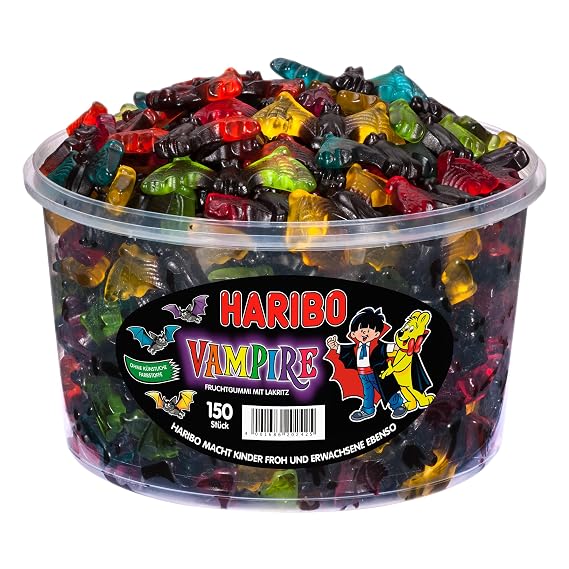 Haribo Gummi Candy - VAMPIRES (Tub 150 pieces)