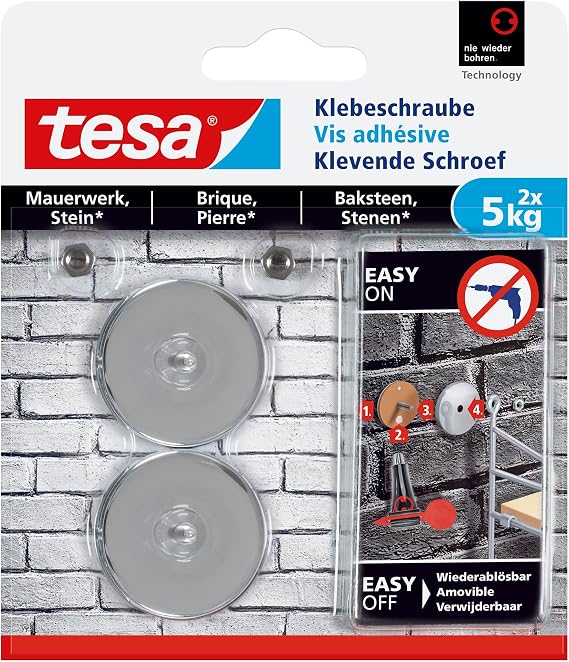tesa 77906-00-00 77906-00000-00 Metal Screws, Round, Pack of 2, 5kg, Set of 2 Pieces
