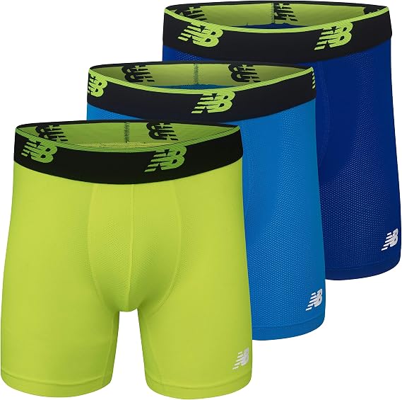 New Balance Men's Mesh 5" No Fly Mesh Trunk Boxer Brief (3 Pack)
