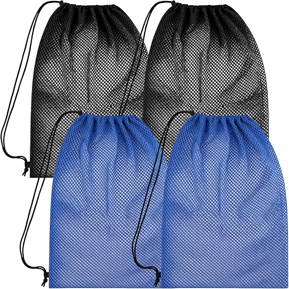 4Pcs Mesh Gear Bag for Snorkel, 19" x 27" Large Mesh Swim Bag, Dive Bag
