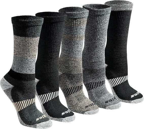 Dickies Women's Dri-tech Merino Wool-blend Moisture Control Crew Socks (5 Pairs)