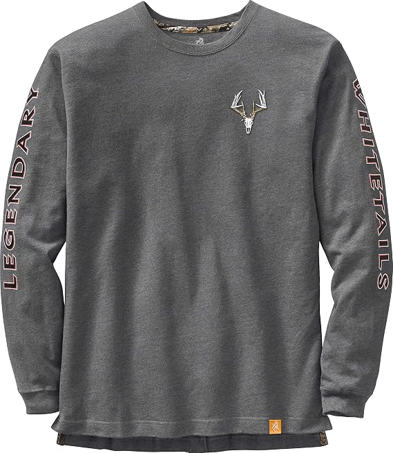 Legendary Whitetails Men's Long Sleeve T-Shirt Preshrunk 100% Heavyweight Cotton Graphic Tee 100% Heavyweight Cotton Preshrunk Long Sleeve tee with Graphic (Pack of 1)