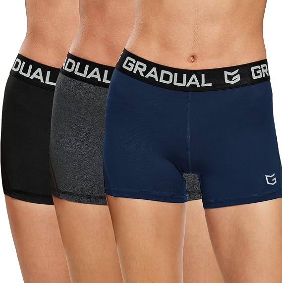 G Gradual 3" /7" Women's Spandex Compression Volleyball Shorts