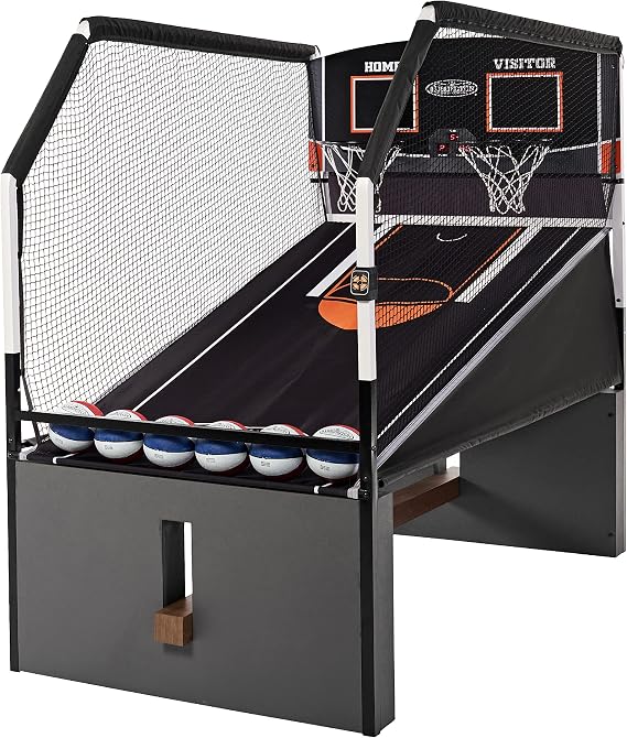 Barrington Billiards Urban Collection Arcade Basketball Game with Electronic Scoring and 7-inch Basketball Set, White