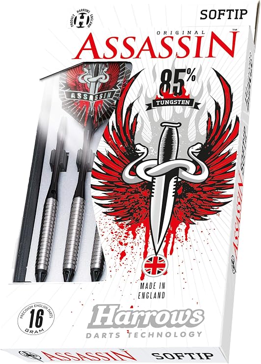 Harrows Assassin 85% Tungsten Soft Tip Darts - Style A 18gR