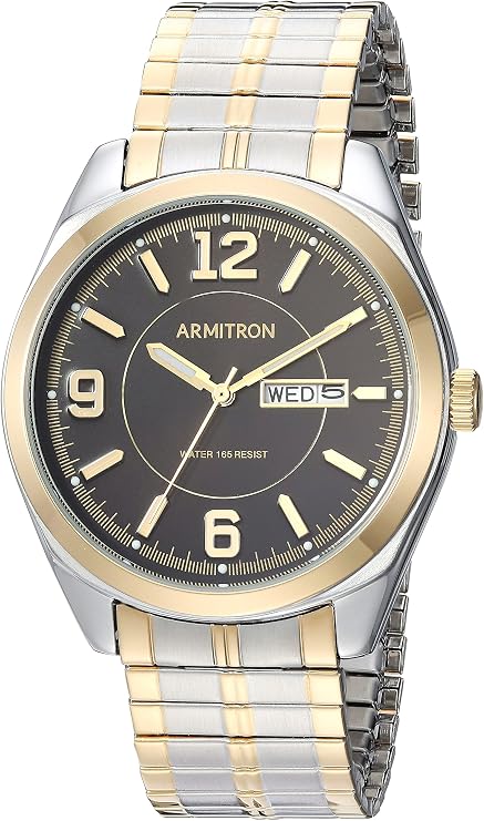 Armitron Men's Day/Date Easy to Read Metal Expansion Bracelet Watch, 20/4591