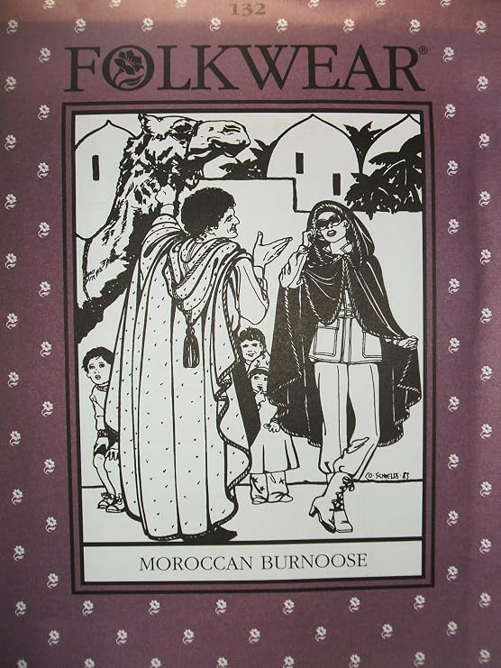 Folkwear #132 Moroccan Burnoose Men Women Cloak Cape Sewing Costume Pattern