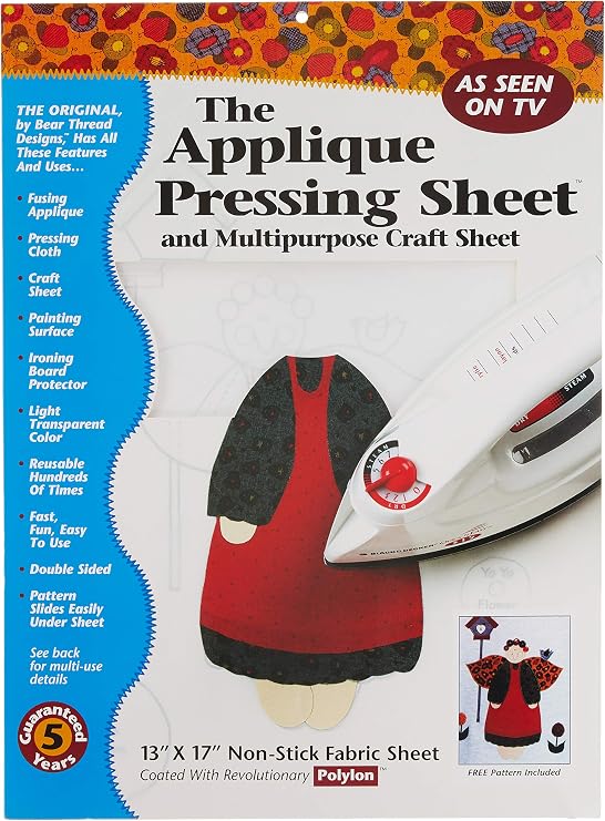 Bear Thread Applique Pressing Sheet 13in x 17in, White