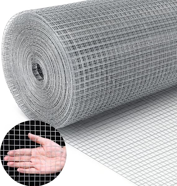 Heavy Duty Chicken Wire Mesh Roll, Galvanized Welded Metal Garden Mesh Animal Fencing Ideal for Chicken Coop Rabbit Netting Fence Garden&Plant Protection Rust Rodent Mesh Animal Enclosure 20M x 0.5M
