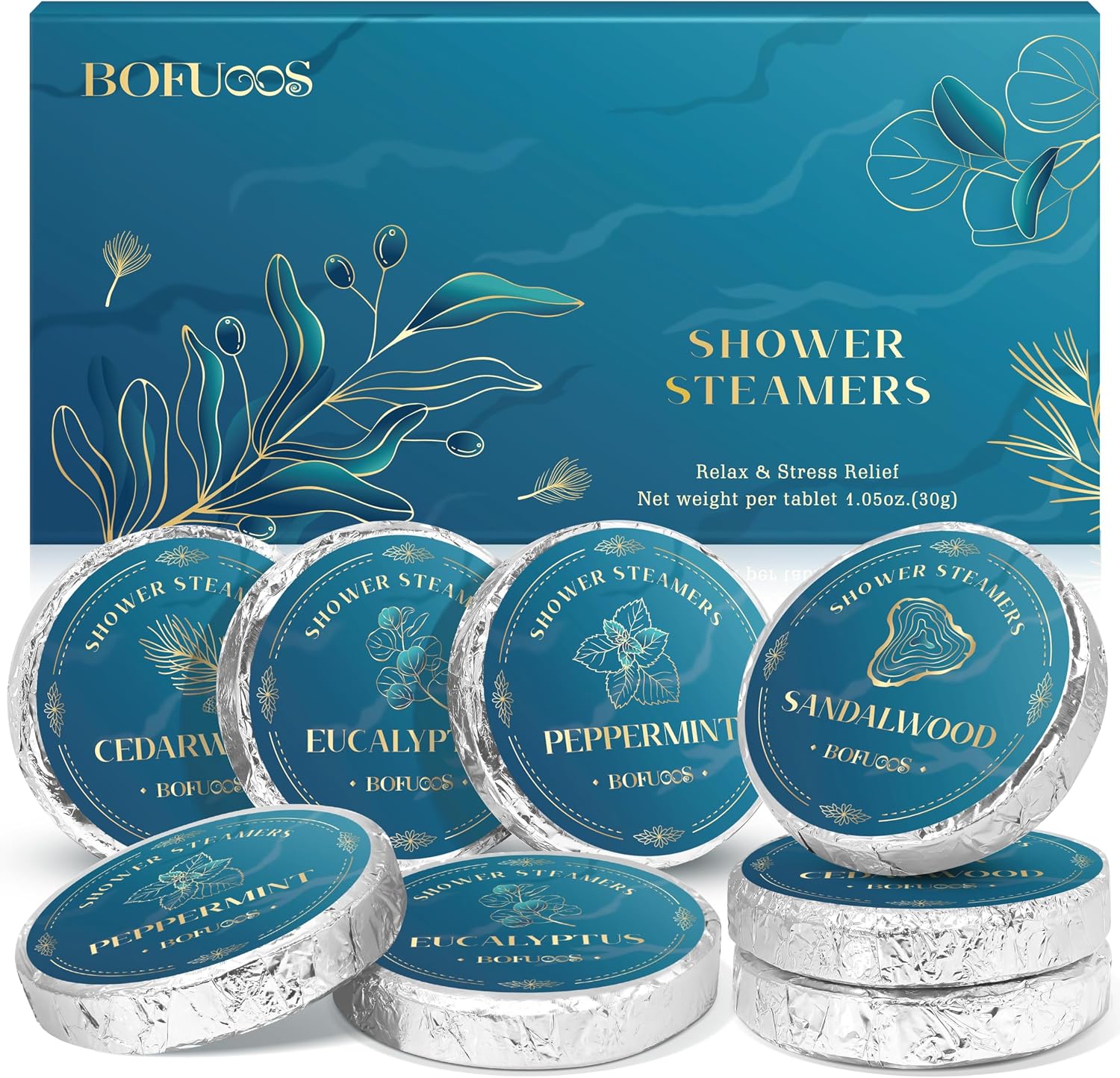 Gifts for Men, Shower Steamers Aromatherapy Easter Gifts for Adults, Men Gifts for Birthday, Fathers Day, Bath Bombs with Essential Oil SPA Relax Self-Care 8 pcs