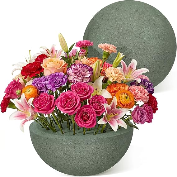 BESTOYARD Floral Foam Full Balls, 4.72" W x 4.72" H Round Green Dry & Wet for Flower Fresh or Artificial Flower Arrangements, Florist Ball for Craft Supplies, Wedding, Birthdays, Home Decor