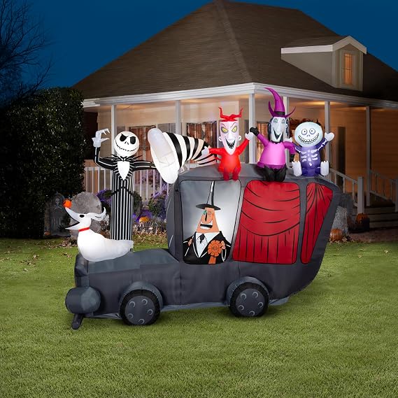 10' Gemmy Airblown Inflatable Halloween Disney's Nightmare Before Christmas Mayor-Mobile Scene Yard Decoration 221590