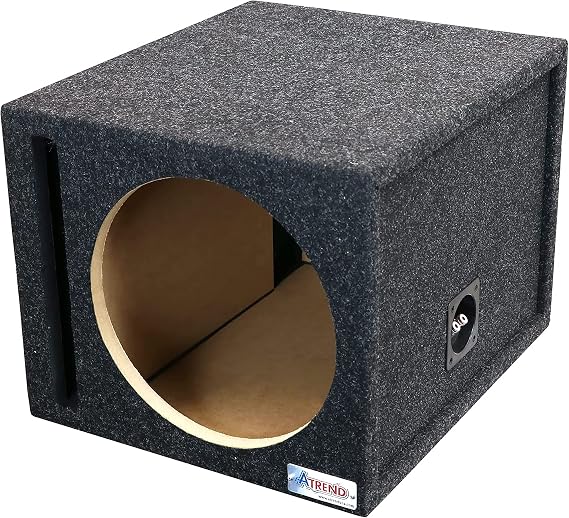 Atrend 15SQV 15 Inch Single Vented Subwoofer Enclosure - Nickel Finish Terminals