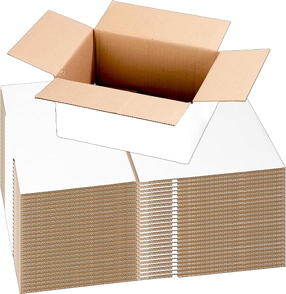 45 Pack 10x7x5" White Cardboard Shipping Boxes, Medium Mailing Boxes For Small Business for Packing, Moving and Storage
