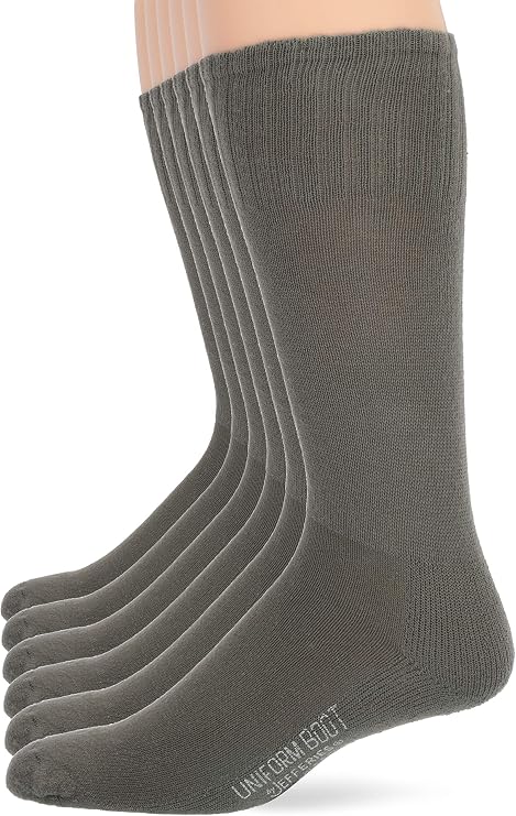 Jefferies Socks Men's Jefferies Men's Military Uniform All Season Rib Top Crew Boot Socks 6 Pack