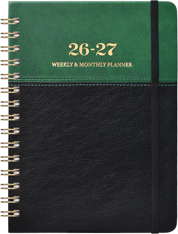 Planner 2026-2027 - Weekly Monthly Planner 2026-2027, 6.1" x 8.3" | July 2026 to June 2027, Calendar Planners with Elastic Closure, Inner Pocket