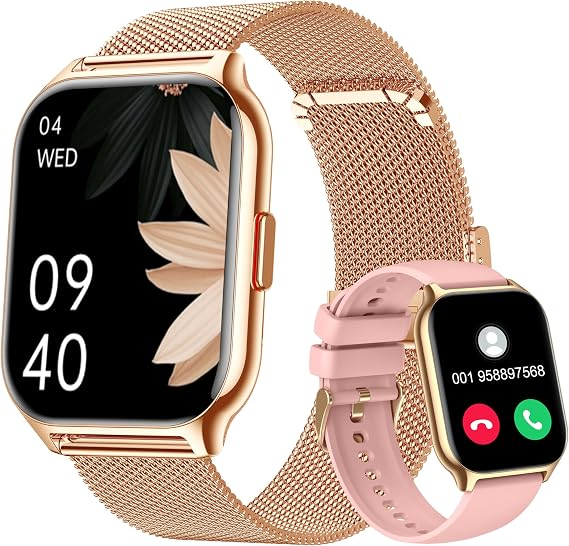 Akıllı Saat Cevaplama/Arama Yapma, 2,01" Akıllı Saat Erkek Kadın, Kan Basıncı, Uyku Monitörü, Adım Sayacı, 110+ Spor, Android iOS için Fitness Akıllı Saatleri